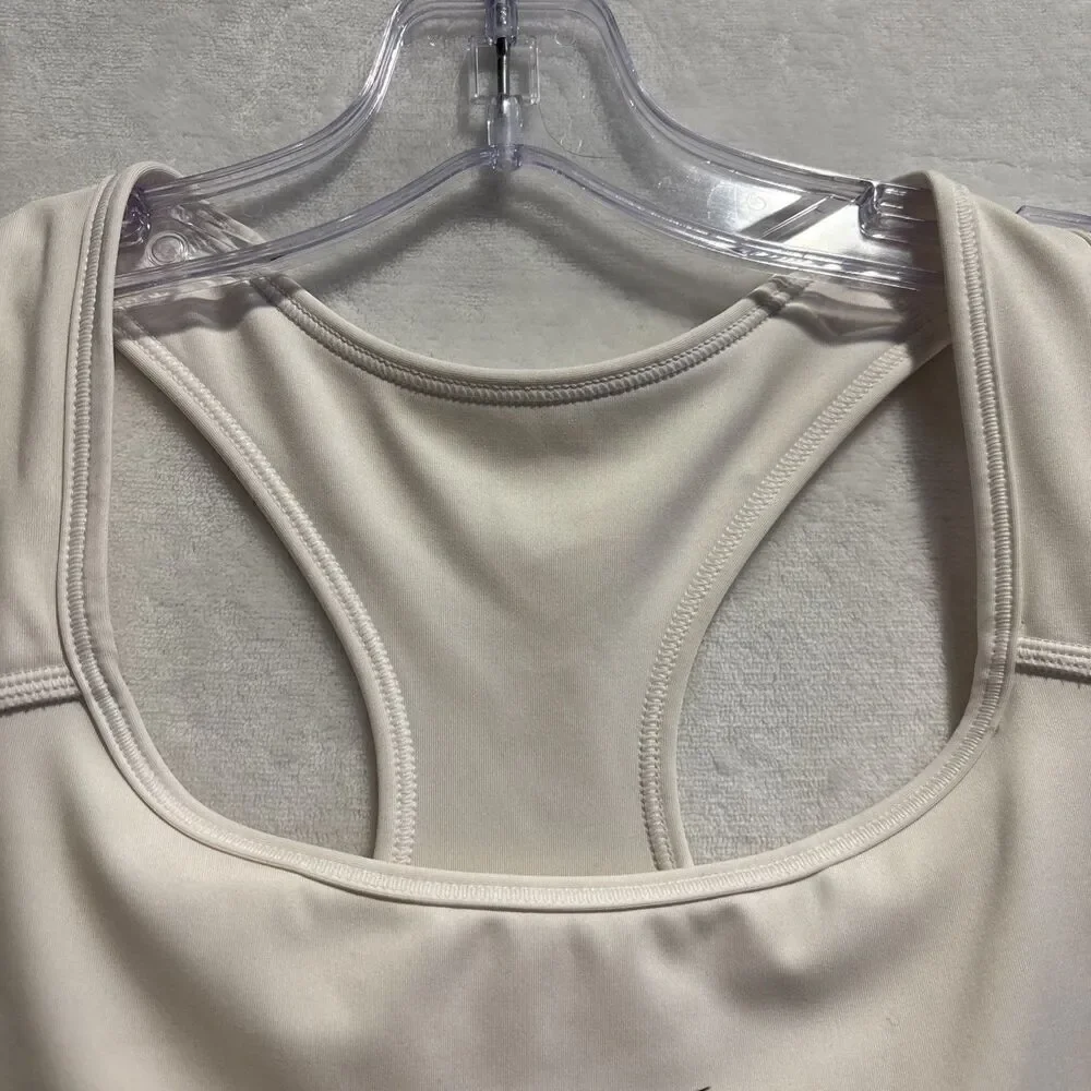 Nike Women's Swoosh Medium Support Racerback Sports Bra Plus Size 1X Ivory Cream